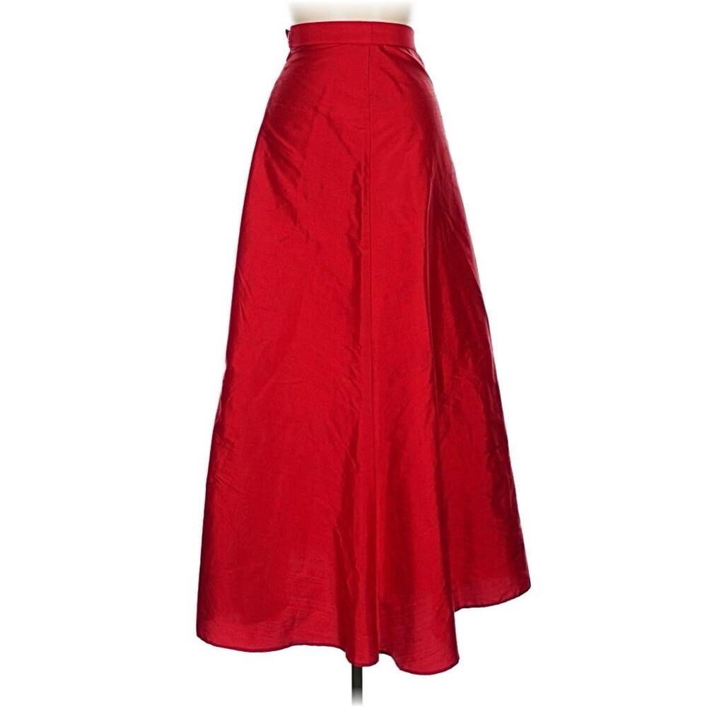 VTG The Red Dress Collection Maxi Skirt Gown Satin Silk US 6